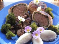 Paupiettes de dinde forestière aux choux, champignons....